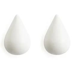 2 perchas Dropit, pequeñas, blanco