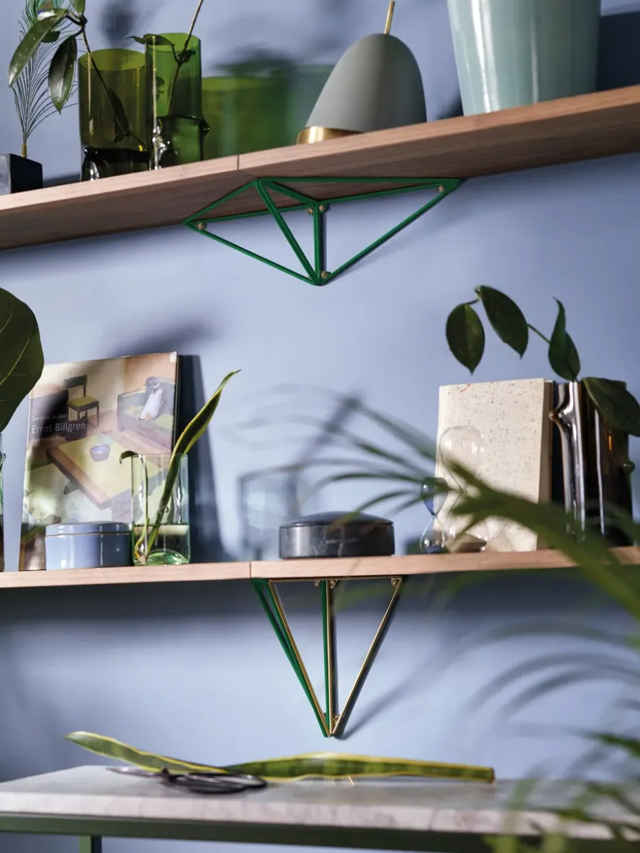 2 Soportes para balda Pythagoras, latón