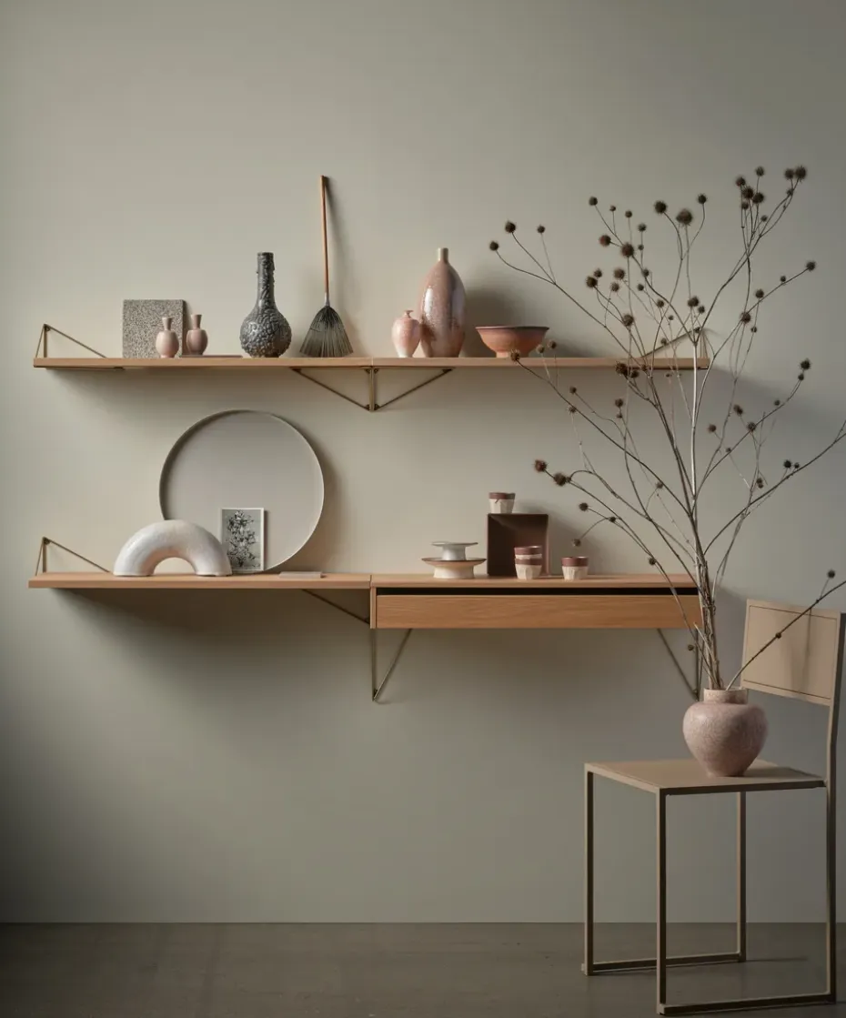 2 Soportes para balda Pythagoras, latón