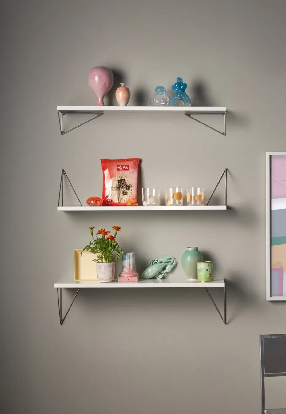 2 Soportes para balda Pythagoras, cromo