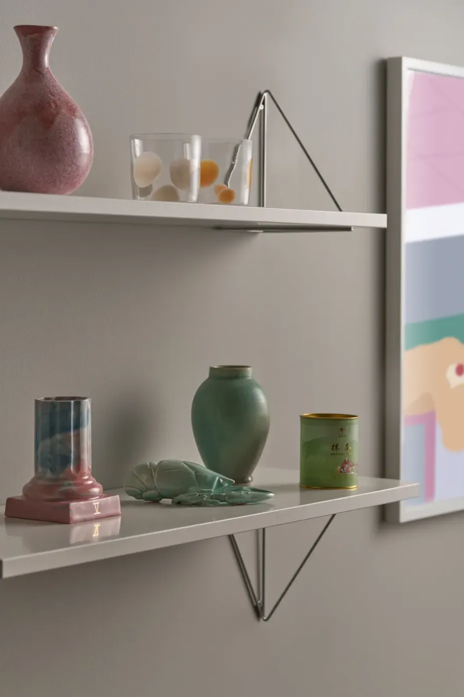 2 Soportes para balda Pythagoras, cromo