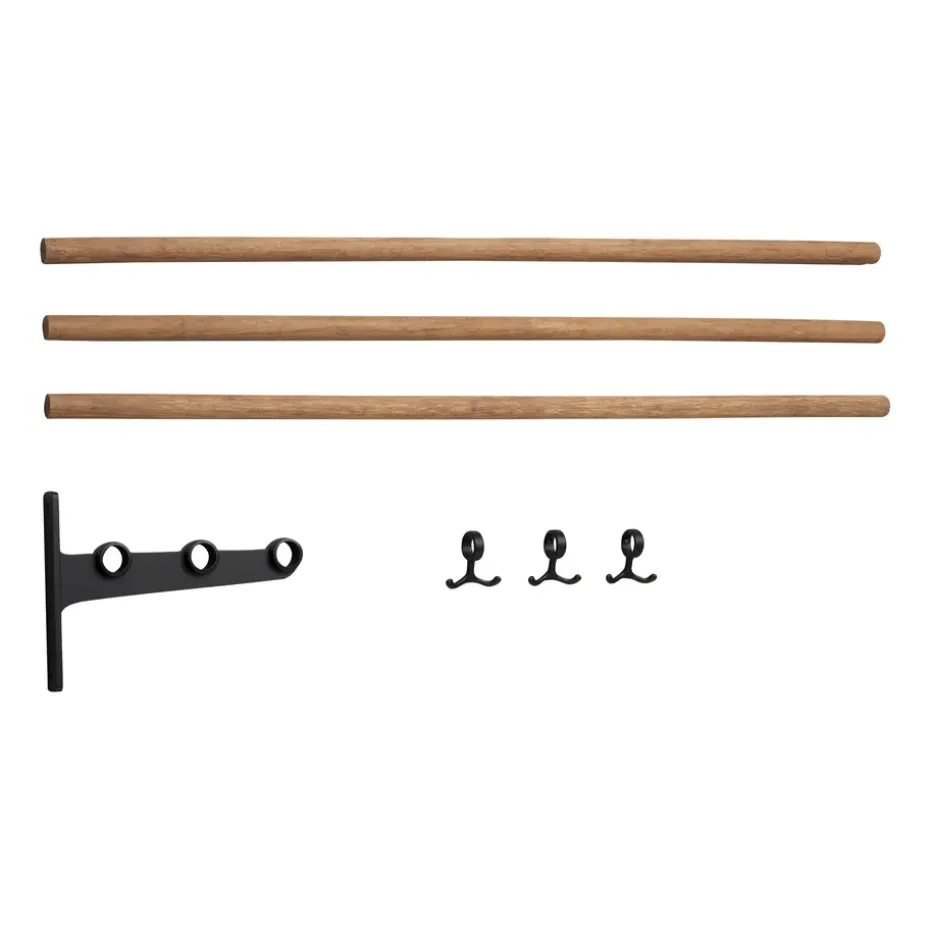 Accesorio estante perchero Nostalgi, estante zapatero, Bambú-negro