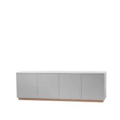 Aparador Beam, Gris claro, base gris claro