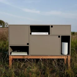 Aparador Citti 6x3, Mole grey-base de roble lacado mate