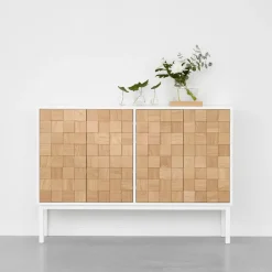 Aparador Collect 2016 bajo, roble aceitado blanco-blanco