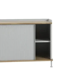 Aparador Enfold Low, Black-Oak-Metal