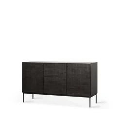 Aparador Grooves, Black 3 puertas