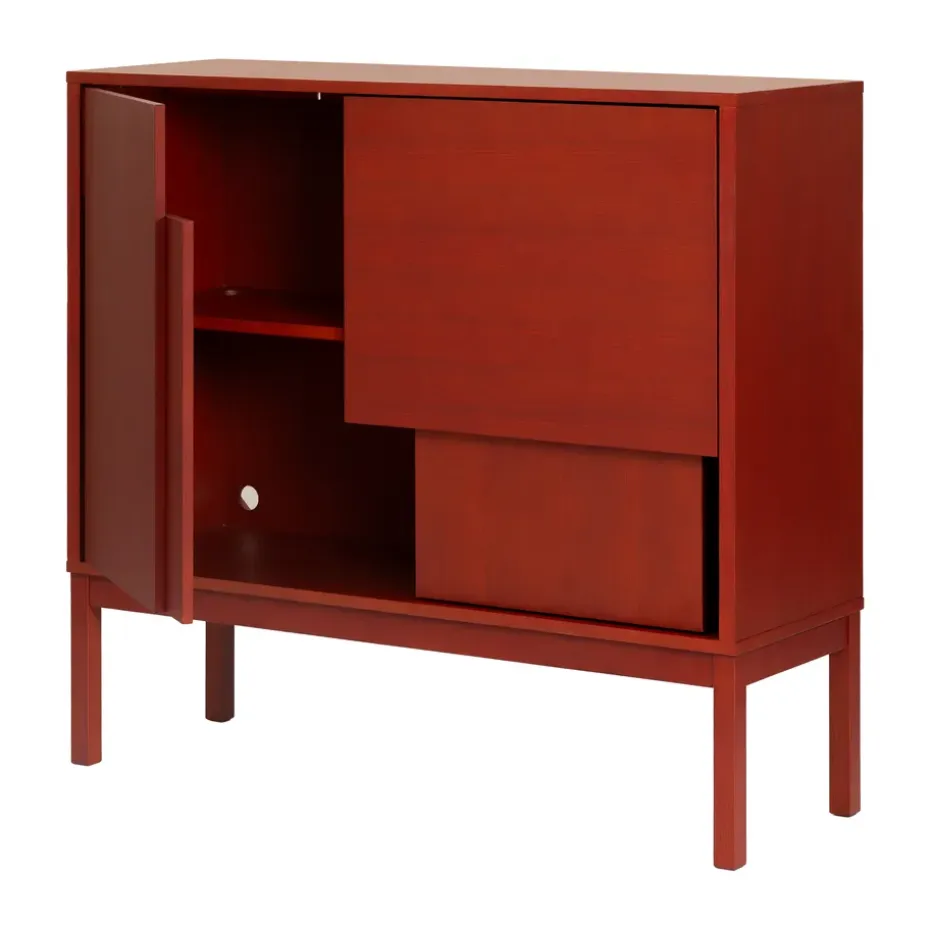 Aparador Layer, Rojo, 120x110, con patas