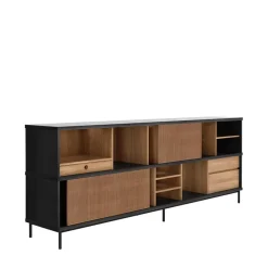 Aparador Oscar, Teca 2 puertas correderas 3 cajones