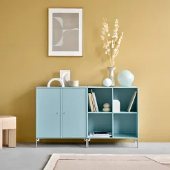 Aparador Pair, Coffee 35, patas lacadas en blanco