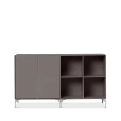 Aparador Pair, Coffee 35, patas de cromo