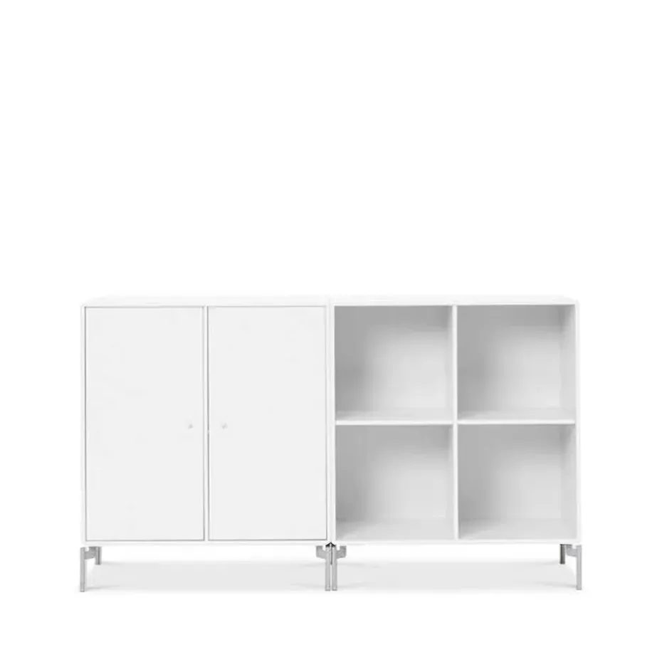 Aparador Pair, New white 101, patas de cromo