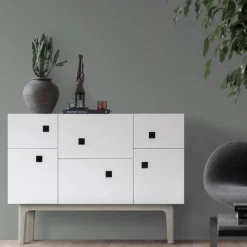 Aparador Peep C2, Blanco, roble pigmentado blanco