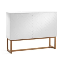 Aparador Story, Blanco-patas de roble