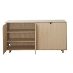 Aparador Vidja, Roble pigmentado blanco