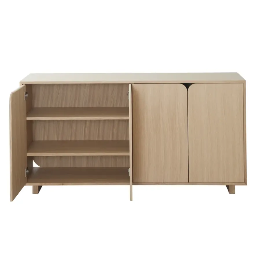 Aparador Vidja, Roble pigmentado blanco