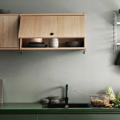 Armario con puerta abatible String, Gris, 78x30 cm