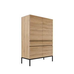 Armario Ligna, Roble encerado - acero negro