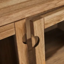 Armario Prio Hög, Roble aceite natural, puerta de vidrio