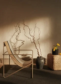 Asiento puf Lily, Natural, jacinto de agua, cuadrado