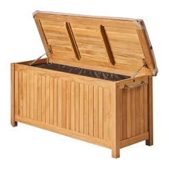 Baúl con ruedas Bjärknäs S 130x50x60 cm, Teak