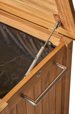 Baúl con ruedas Bjärknäs S 130x50x60 cm, Teak