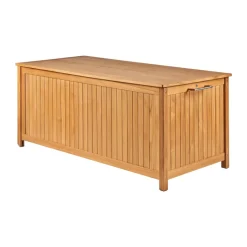Baúl con ruedas L Bjärknäs 180x85x75 cm, Teak