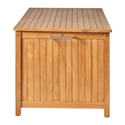 Baúl con ruedas L Bjärknäs 180x85x75 cm, Teak