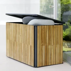 Baúl exterior Combine, Teak, lava grey, pequeño