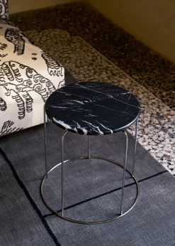 Balda superior Wire Stool VP11 Ø38 cm, Nero Marquina mármol