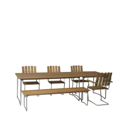 Banco 9, Teca-170 cm-galvanizada en caliente