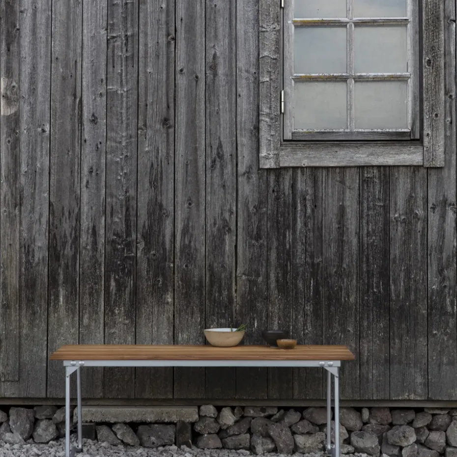 Banco 8, Teca-estructura de acero galvanizado en caliente