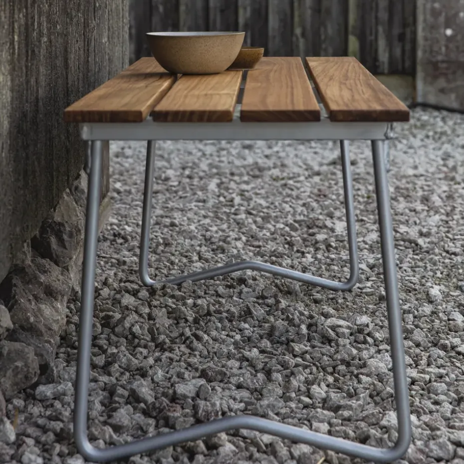 Banco 8, Teca-estructura de acero galvanizado en caliente