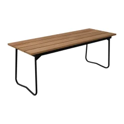 Banco 8, Teca-estructura de acero negro