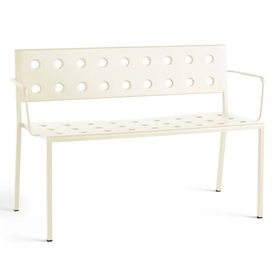 Banco Balcony Dining con reposabrazos 121x52 cm, Beige tiza