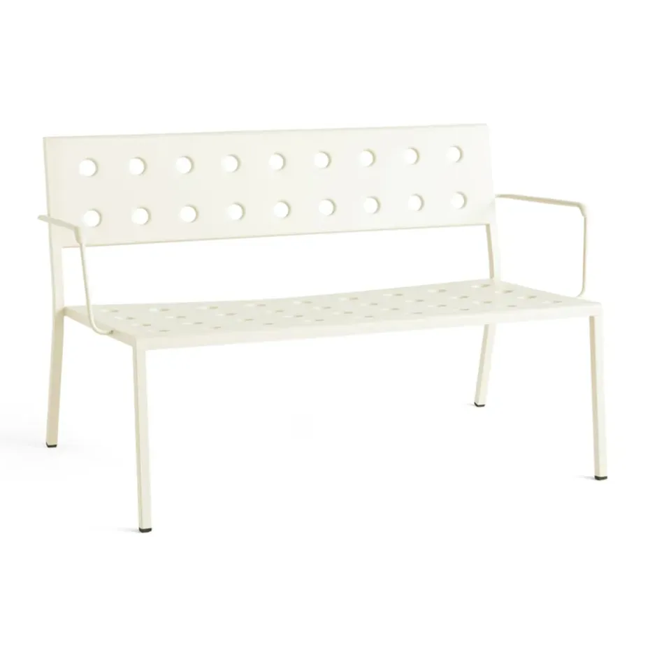 Banco Balcony Lounge con reposabrazos 121,5×69 cm, Beige tiza