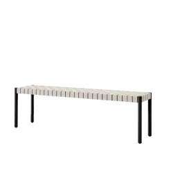 Banco Betty TK5, Black, asiento de banda de lino trenzada natural