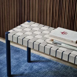 Banco Betty TK5, Oak, asiento de banda de lino trenzada