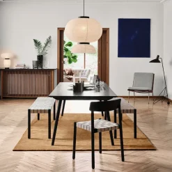 Banco Betty TK5, Oak, asiento de banda de lino trenzada