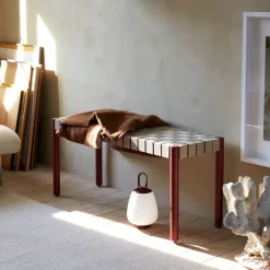 Banco Betty TK4, Oak, asiento de banda de lino trenzada