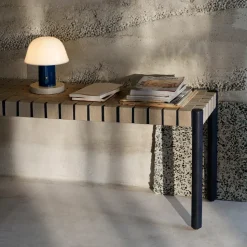 Banco Betty TK4, Oak, asiento de banda de lino trenzada