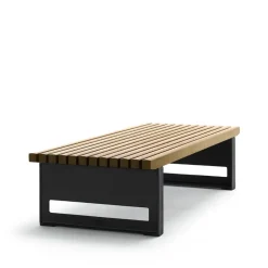 Banco Block, Roble aceitado, ancho, soporte negro