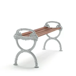 Banco Byarum, Caoba, soporte de aluminio en bruto