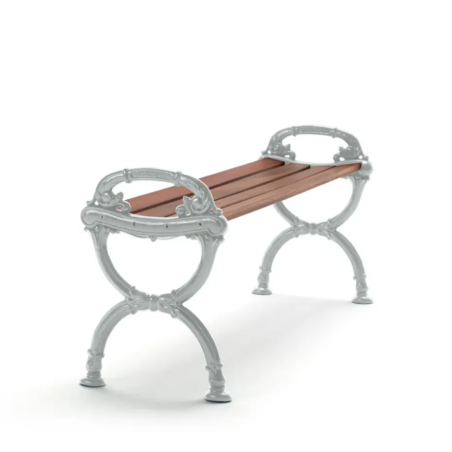 Banco Byarum, Caoba, soporte de aluminio en bruto