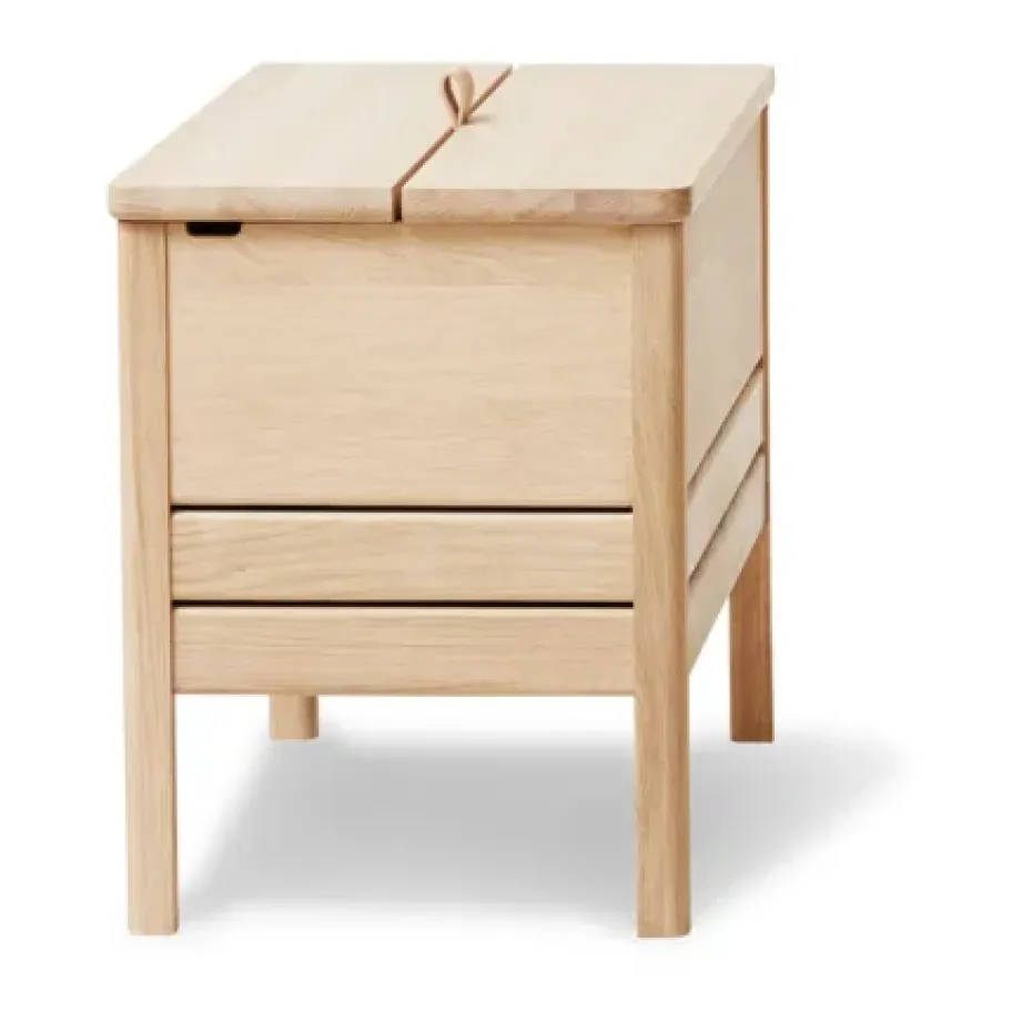 Banco con almacenamiento A Line 68 cm, Roble aceitado blanco