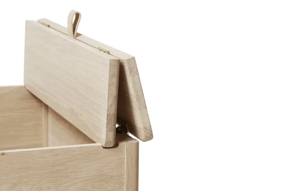 Banco con almacenamiento A Line 68 cm, Roble aceitado blanco