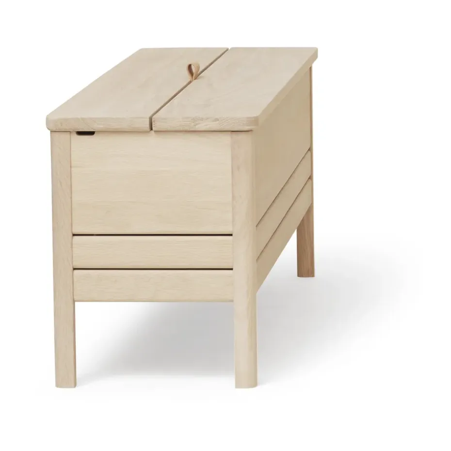 Banco con almacenamiento A Line 111 cm, Roble blanco