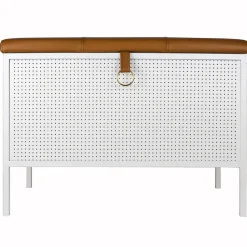 Banco con cajón Frank, Blanco-coñac