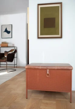 Banco con cajón Frank, Cinnamon-vintage cognac