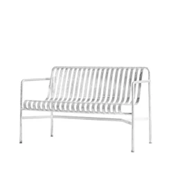 Banco con reposabrazos Palissade Dining, Hot galvanized